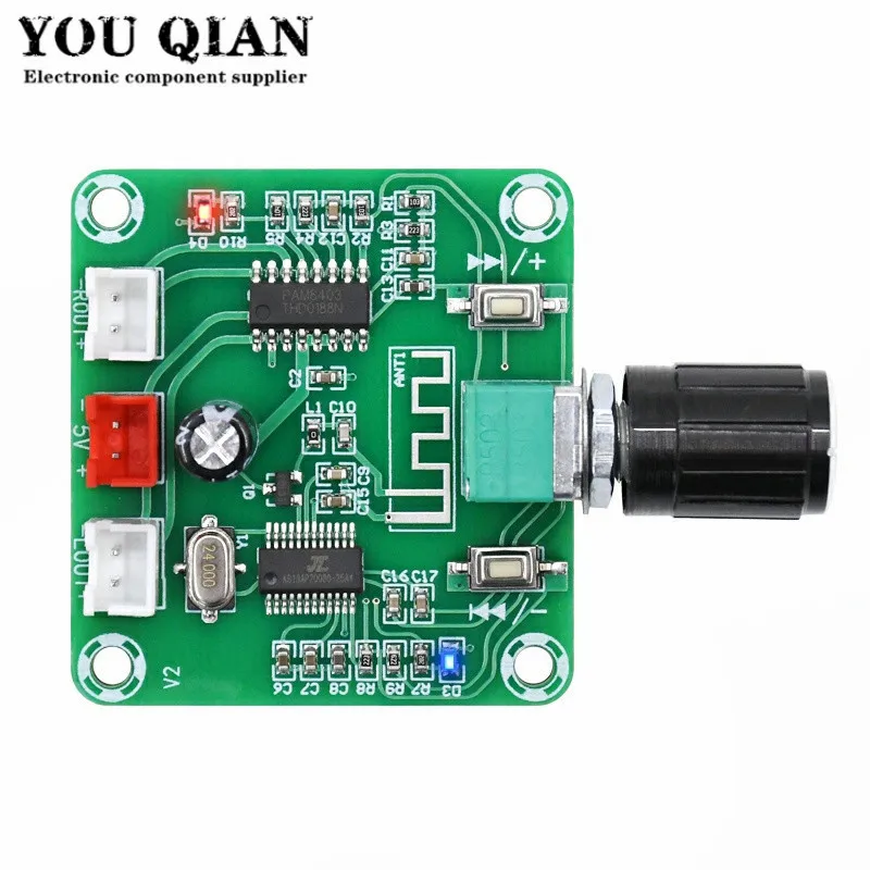 XH-A158 ultra clear Bluetooth 5.0 power amplifier board pam8403 small power DIY wireless speaker amplifier board 5W*2