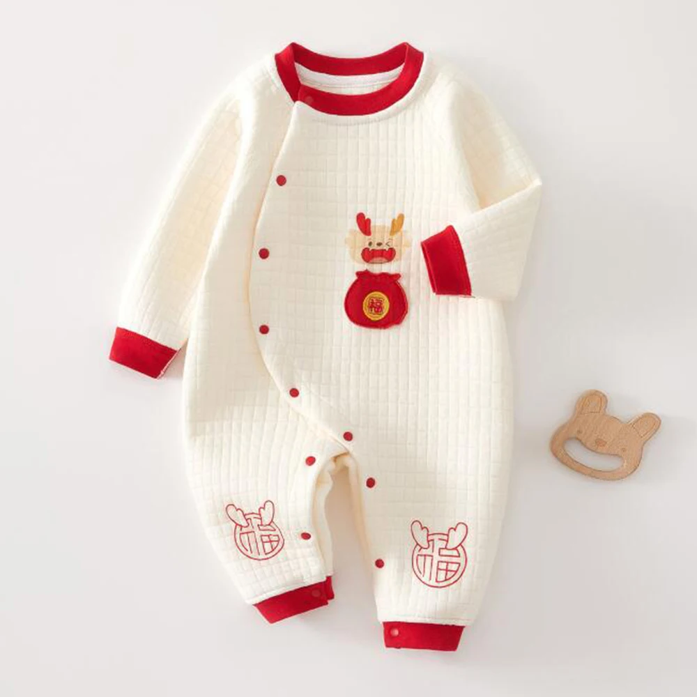 Christmas Baby Rompers Long Sleeve Quilted Warm Autumn Winter Unisex Newborn Clothes For Boys Girls Infant Jumpsuits  -128