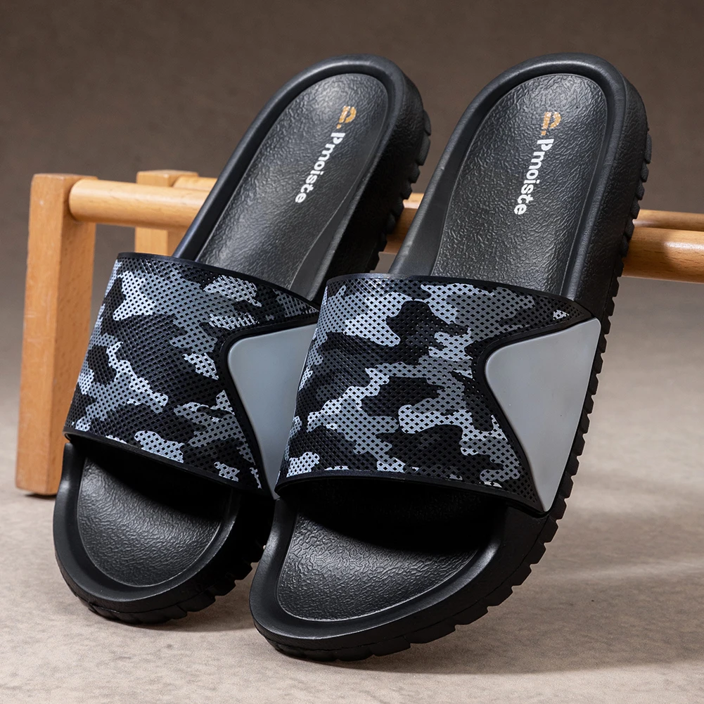 

Мужские летние тапочки с геометрическим камуфляжным дизайном, из материала EVA, дышащие, удобные и высококачественные.