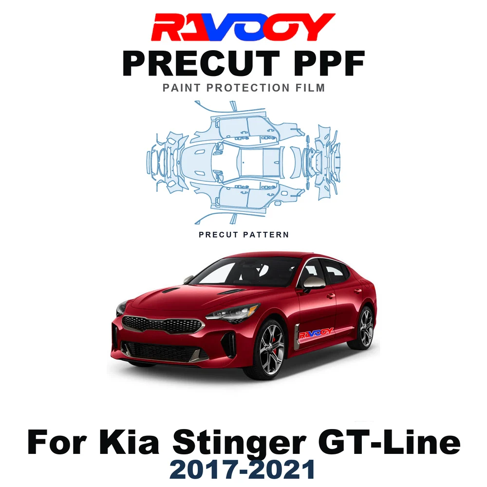 Precut PPF For Kia Stinger GT-Line 2017-2021 8.5mil TPU Paint Protection Film Hood Bonnet Bumper Headlight Self-Healing Fenders