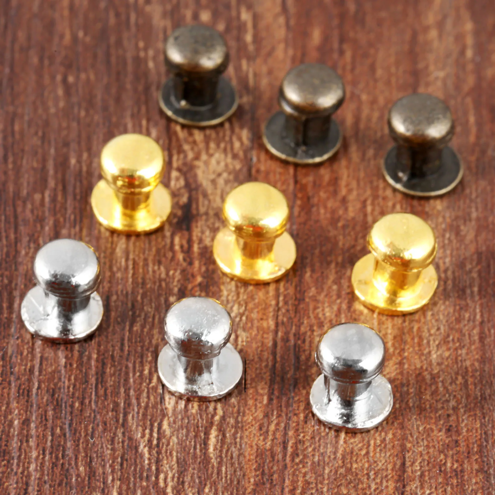 10Pcs Vintage Mini Furniture Round knob For Jewelry Wooden Box Small Handle Drawer Cabinet Handles Pulls Knob with Screws 7*10mm