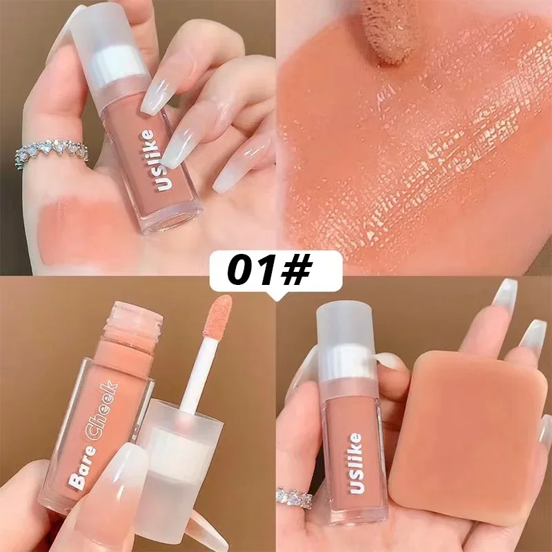 Liquid Blush ติดทนนานกันน้ํา Sweatproof Non-Fade Natural Color Blusher On Face Make Up