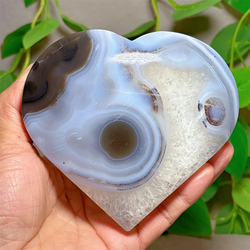 Druzy Geode Agate Heart Crystal Natural Stone Quartz Stone Minerals Home Decoration Reiki Craft Gifts Energy Healing Luck Love