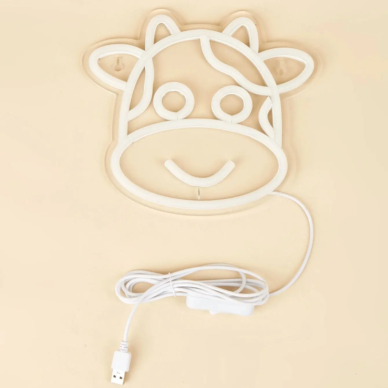 Chi-buy LED Neon Cartoon Cow USB Powered Neon Signs Decor Lamp Signs Birthday Gift Wall Art For Bedroom Room Bar Shop