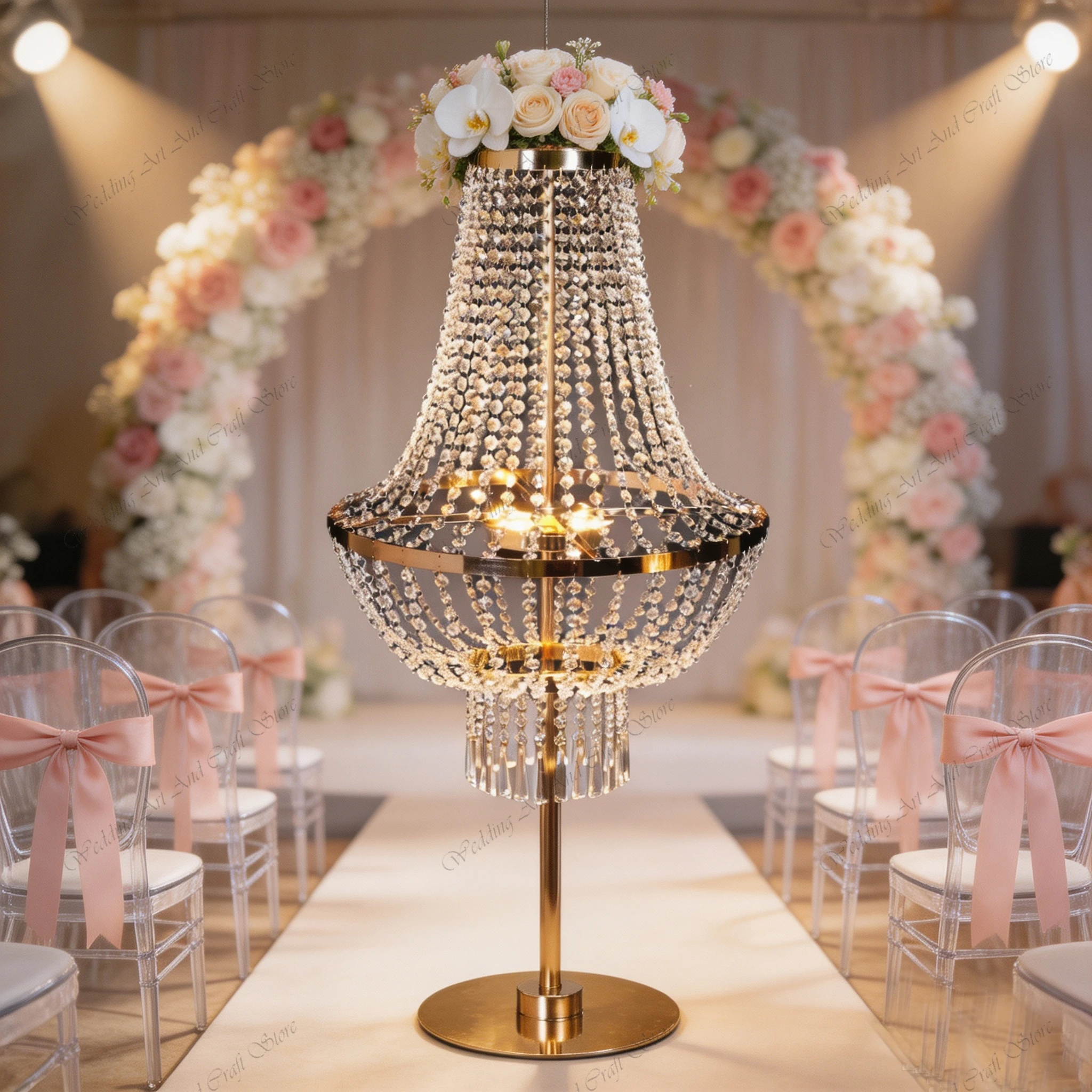 4-10pcs)80-130cm Metal Props Luminous Candlestick Candelabra Wedding Road Lights Candle Holder Stage Decoration Background Light