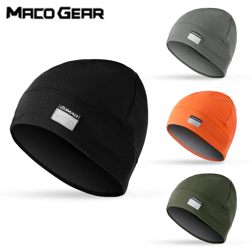 Winter Cycling Cap Thermal Skull Cap Fleece Lined Warm Helmet Liner Windproof Sports Running Skiing Outdoor Beanie Hat Unisex