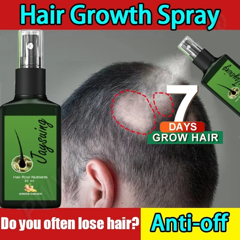 Powerful Ginger Hair Growth Spray Roots Fast Grow Anti-Loss Serum Scalp Damaged Treatment Repair Hair Care Product Beauty Health