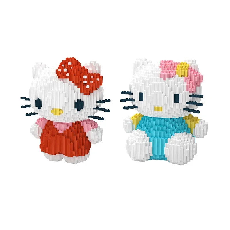 

Kawaii Hello Kitty микро строительные блоки Sanrio DIY собранная 3D модель подключения мини-кирпичная фигурка игрушки для подарка на день рождения