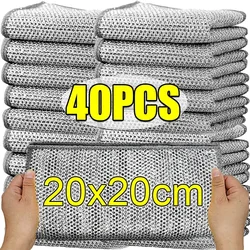 40/1PCS Magic Steel Wire Rags Double-sided Thickened Cleaning Cloths Kitchen Dish Pots Washdishing Cloth Towels Cleaner Tools