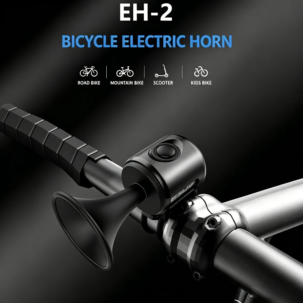 

Bicycle Electronic Horn 120db Loud Warning Sound IPX4 Waterproof Bicycle Bell Ring Safety Alarm Road Bike Accessories