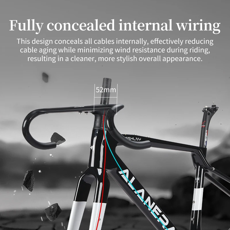 2025 new ALANERA gravel carbon fiber bicycle frame, off-road melon-shaped frame, Gravel road frame, multiple colors GLOSS