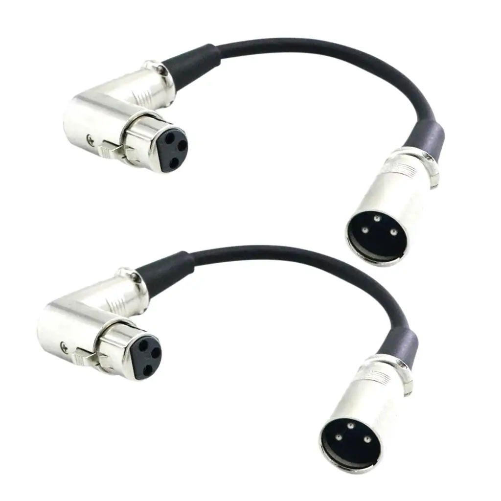 Flexible Microphone XLR Cable 3 Pin Right Angle Shielded Patch Cord for Professional Studio Audio Equipment