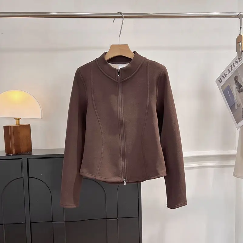 

Флисовая толстовка без шапки, женская толстовка с капюшоном на молнии, всесезонная спортивная тренировка, популярная унисекс, повседневная уличная одежда для отдыха, чистые дамы