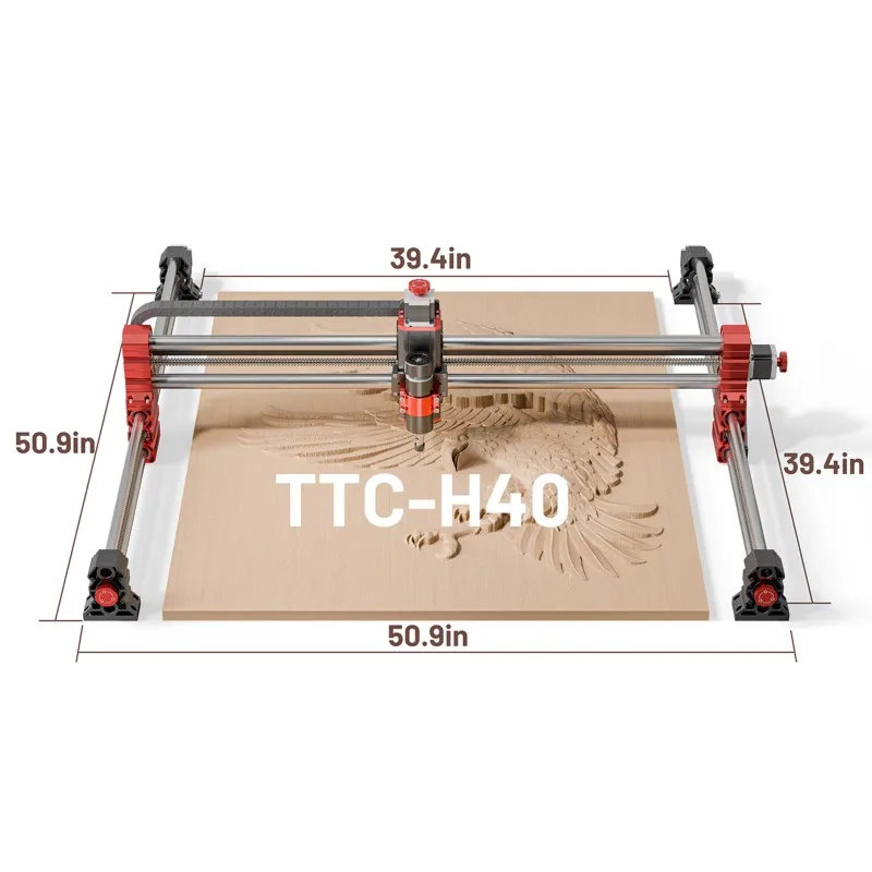

Twotrees 2025 TTC-H40 4 Axis Large 1m*1m Working 800w Spindle CNC Router Machine for Antique Carved Wood Furniture Bedside Table