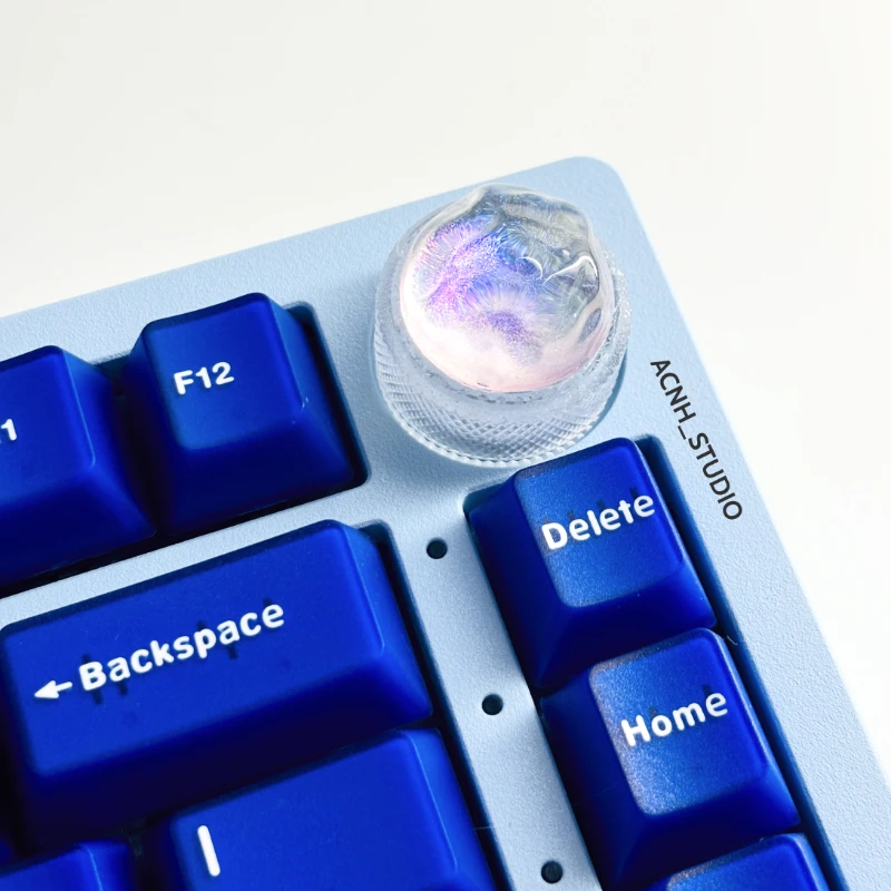 Hi75 Knob Cute Keycap Water Ripple K81 Kno Button Personality Translucency Keycaps for Mechanical Keyboard Gaming Accessories