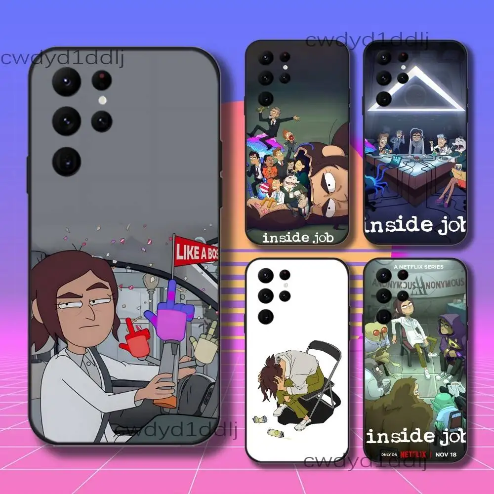 Funda de teléfono I-Inside con dibujos animados para Samsung S10,S21,FE,S21,S26,S25,S24,S23,Ultra,S9,S22,Plus, silicona negra a prueba de golpes
