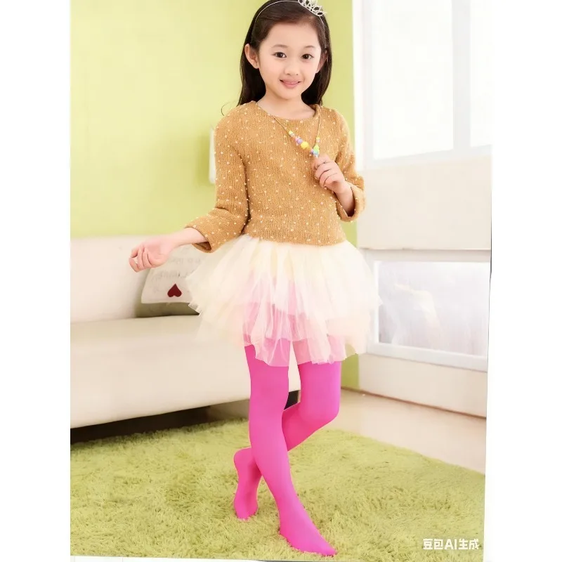 solid color Ballet Dance Tights for Girls Soft Stretchy Footed Stockings Kids Dancewear Halloween School Uniform Bodysuits