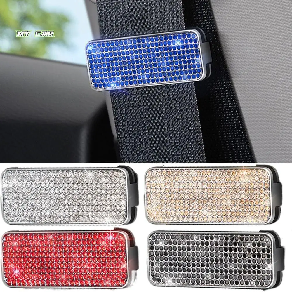 

Anti-slip Car Seat Belt Adjuster Shock-absorbing Shiny Vehicle Seat Belt Buckle Clip Rhinestone Easy To Install