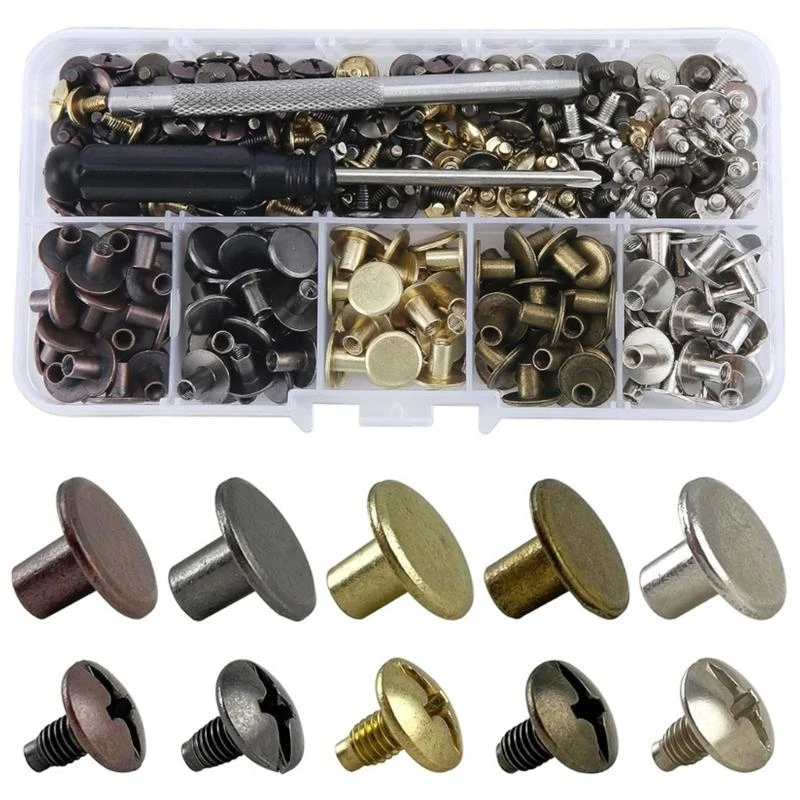 125Pieces Sturdy Metal Chicagos parafusos acessórios para álbuns e criação