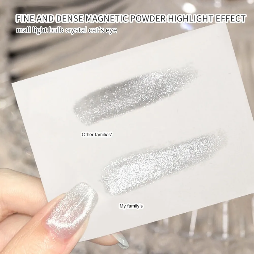 Reflective Glitter Gel Silver Sequins Gel Nail Polish Soak Off UV Airbrush Paint Semi-Permanent Nail Art Decoration Cat Eye Gel