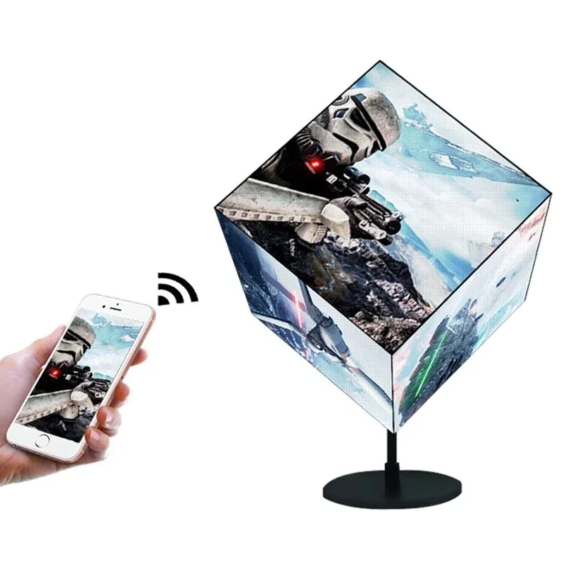 4G WiFi 3D Magic Cube LED Screen P2.5 360° Wall Mount for Advertising