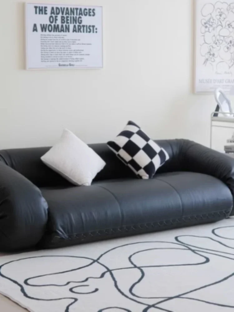 Luxury Living Room Sofa Genuine Leather European Floor Armchair Living Room Sofa Lazy Curved Wohnzimmer Sofas Household Items