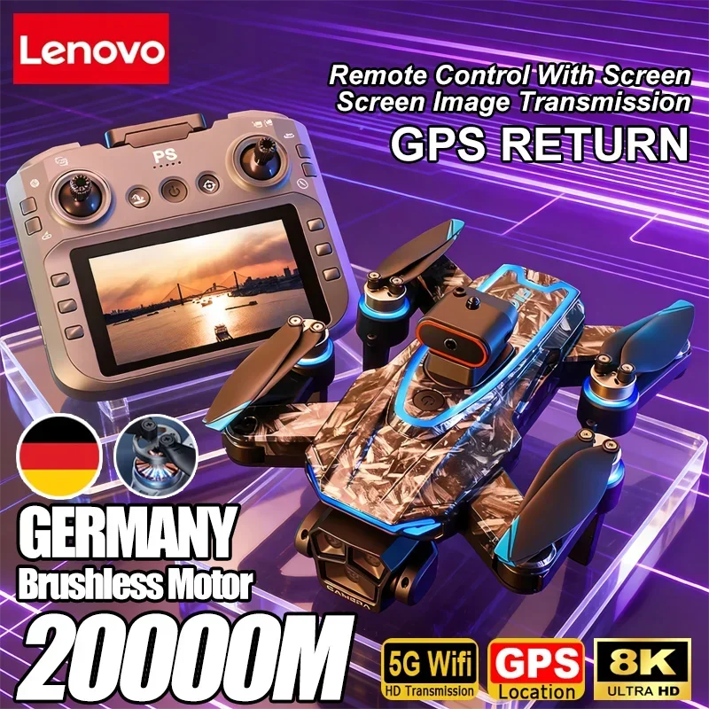 

Lenovo D13 GPS Drone 8K Professional HD Triple Camera Intelligent Obstacle Avoidance Brushless Power Large Screen RC GPS Drone