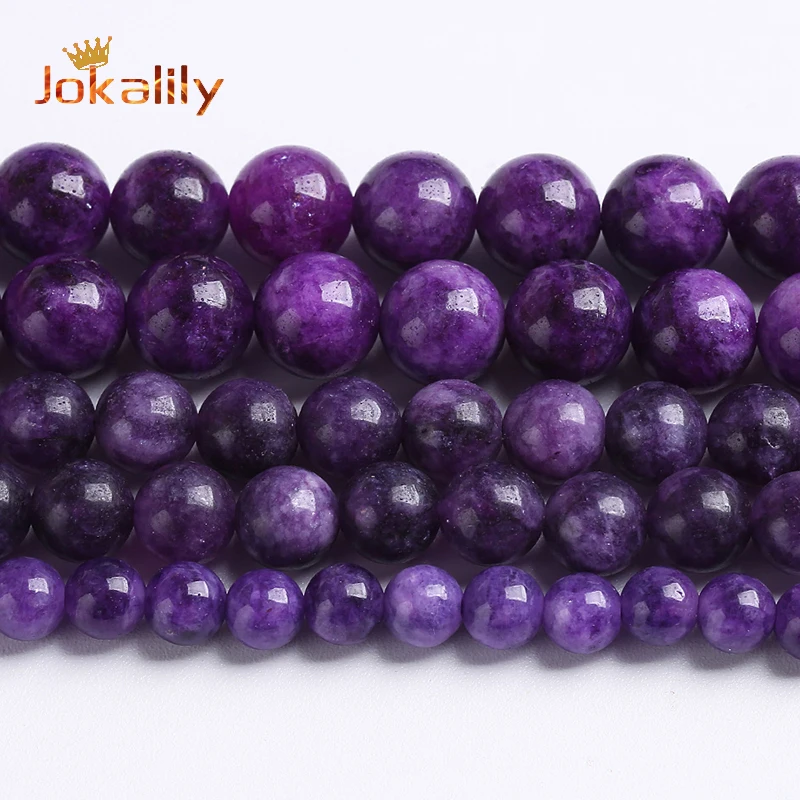 Round Charoite Beads For Jewelry Making Natural Purple Stone Round Loose Beads Diy Bracelets Necklaces Accessories 6 8 10mm 15