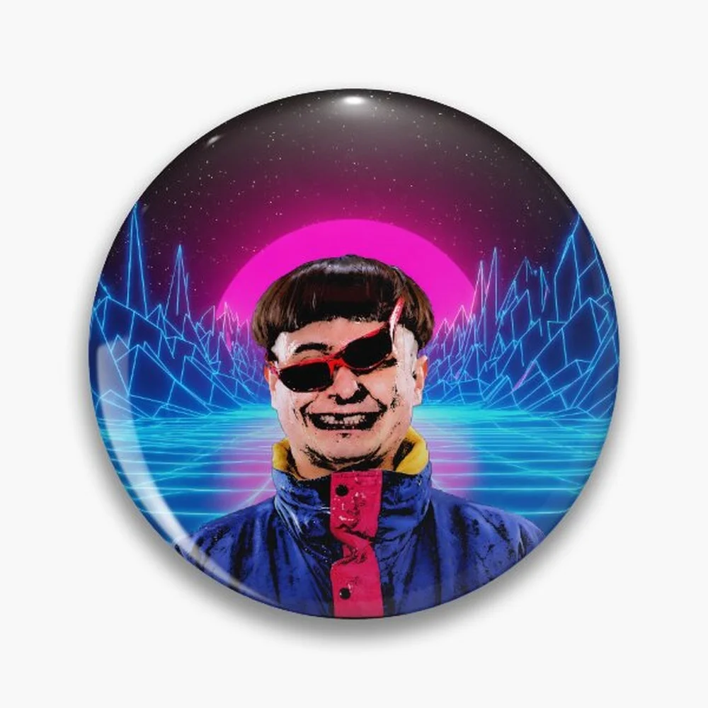 Oliver Tree Pin Holographic Star Heart Pin Brooches Laminated Button Fashion Accessory