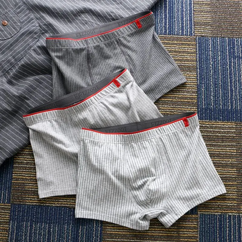 Youpin 3pcs Man Simple Line Underpants U Convex Panties Comfortable Shorts Cotton Mens Shorts Comfortable Cotton Plus size 5XL