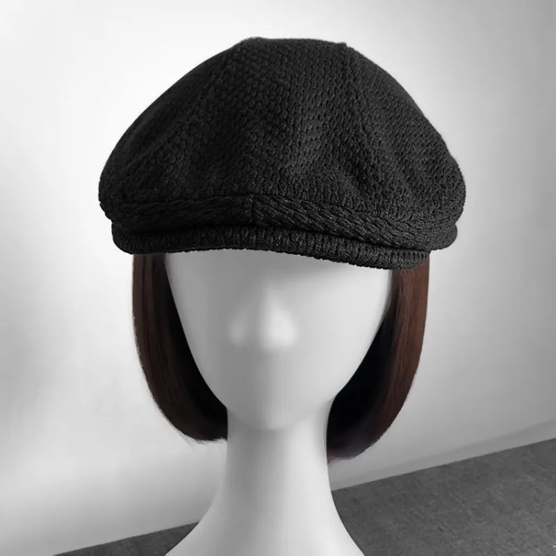 Unisex Thin Retro Forward Peaked Beret Hat, Niche Hard Stylish Headwear for Men Women Spring Summer Daily Matching