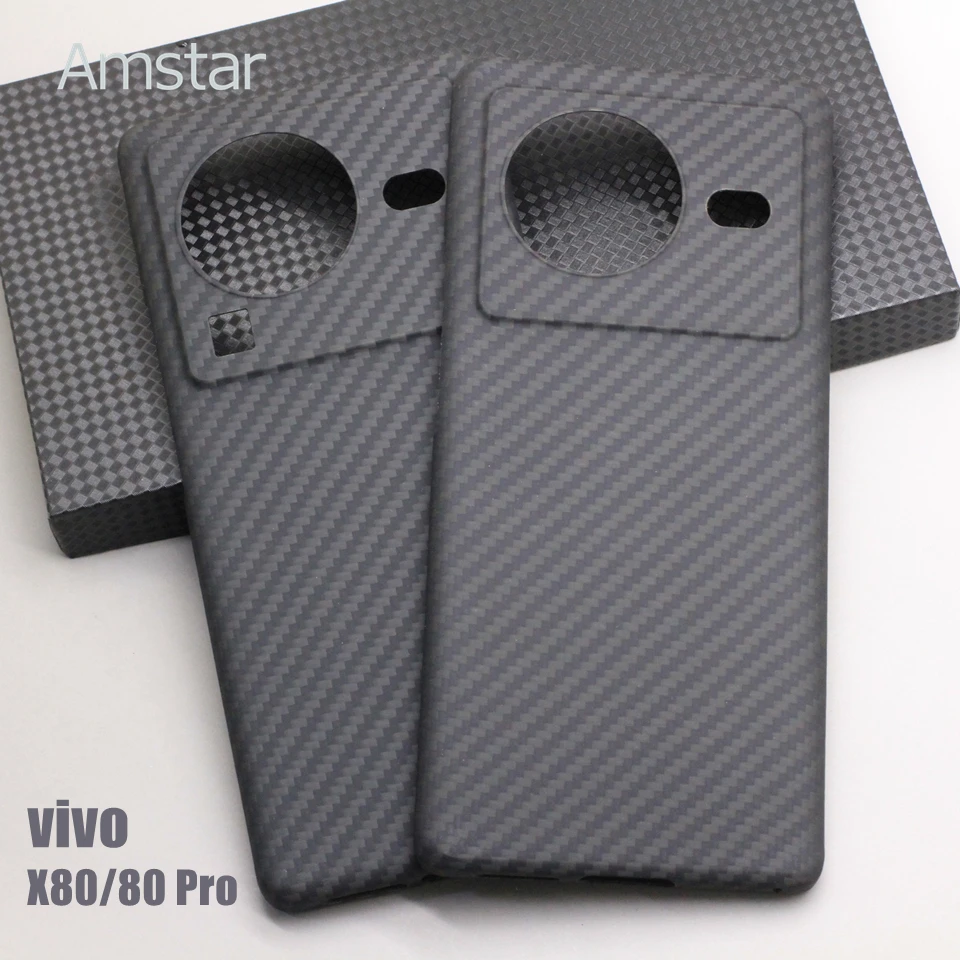 Amstar Real Carbon Fiber Protective Case for VIVO X80 Pro Ultra-thin Anti-drop Business Aramid Fiber Case Cover for VIVO X80