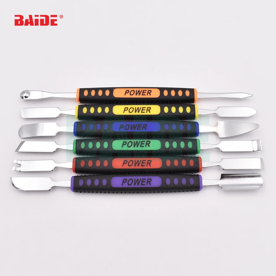 6 in 1 Pry Set Mini Dual Heads Crowbar Metal Spudger Prying Tools Kit for iPhone iPad Tablet Mobile Phone 30set/lot