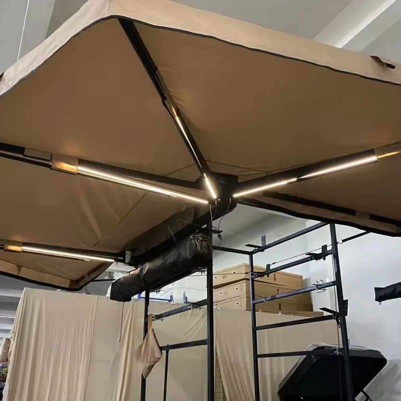 360 Degree Extended Car Side Tent Side Canopy Rain Proof and Sun Proof Tent Legless Fan-shaped Tent Large Space for Car