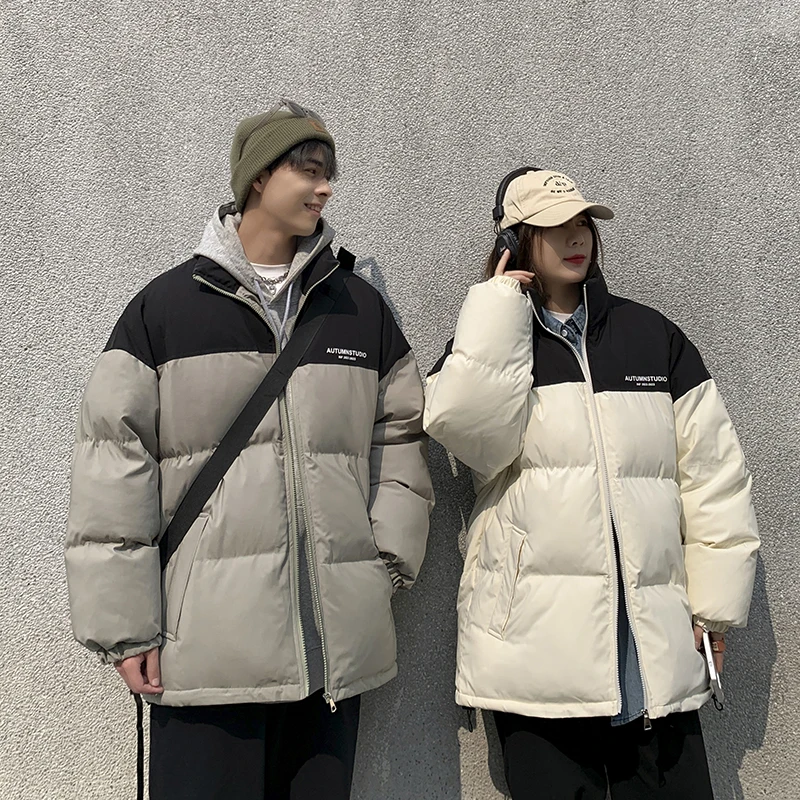 

Couples Thiened Winter Cotton Jaet Warm Cold Proof American Sle Casual Outerwear Men's Winter Cotton Clothes Trendy