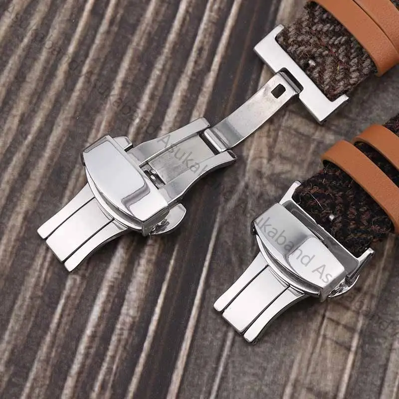 빈티지 가죽 시계 스트랩, 레트로 나일론 밴드, 삼성 갤럭시 워치 6 5 4 용 팔찌, 화웨이 GT용 론진, 18mm, 20mm, 22mm