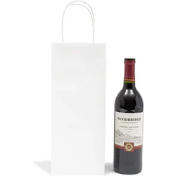 10PCS Kraft Wine Gift Bags With Handles For Whiskey Spirits Bottles Recyclable Paper Bags Drinks for Gift Party Shopping Bags