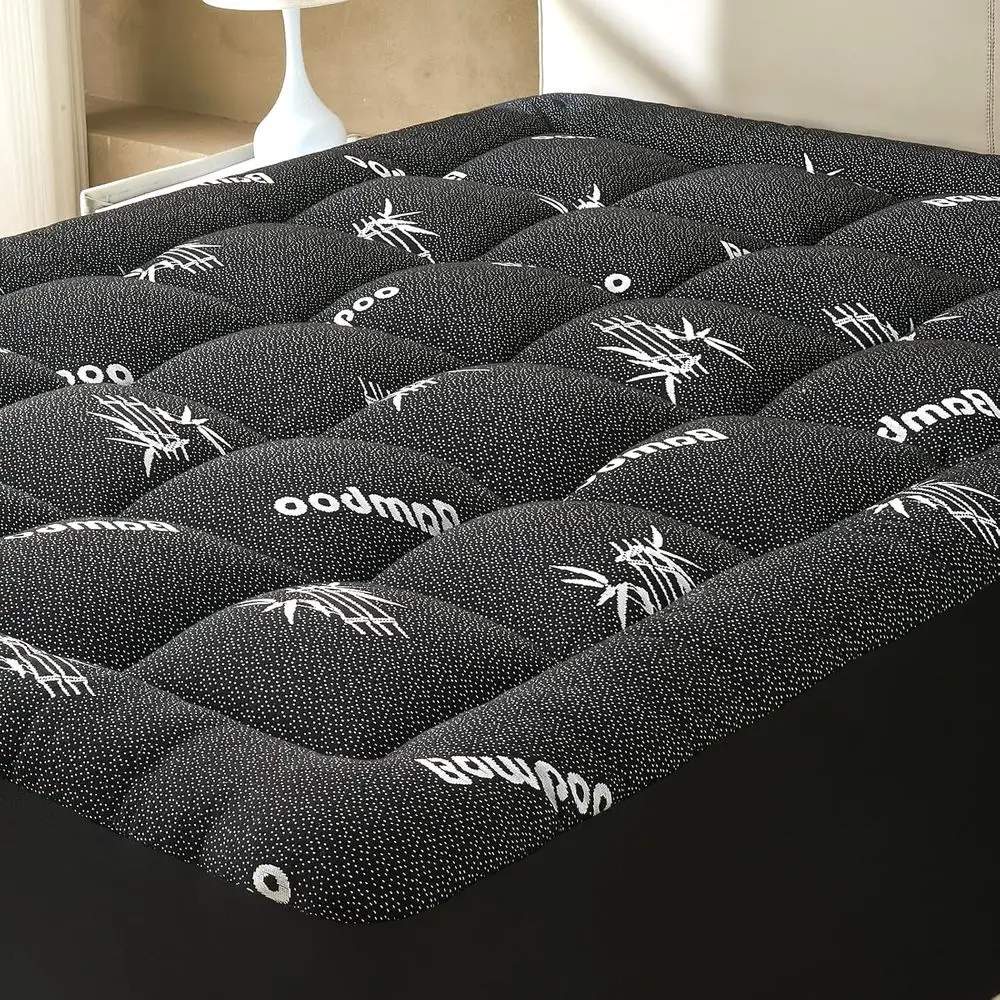 

Queen Size Bamboo Viscose Mattress Topper, 2-4 Inch Deep, Cooling Mattress Protector, Grey
