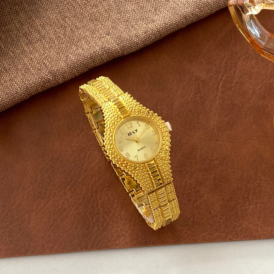 Женские часы, новые винтажные брендовые часы с ремешком из сплава, женские часы-браслет, элегантные золотые женские часы с круглым циферблатом, наручные часы Reloj Mujer