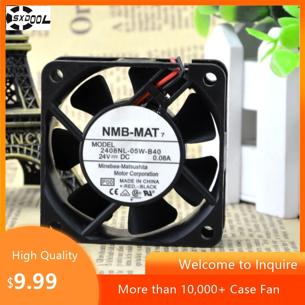 60mm 6020 24V 0.08A 6cm Silent 2-Wire Converter Cooling Fan 2408NL-05W-B40 For Industrial & Server Applications