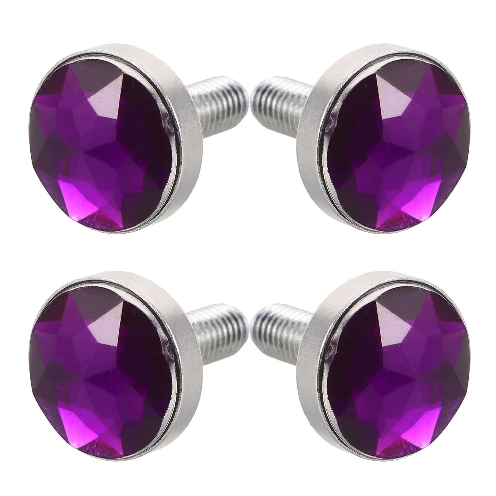 

4Pcs M6 Motorcycle License Plate Bolts Kit Purple - Heavy Duty Plastic Alloy Screws for Secure Plate Fixing Stylish Decorative