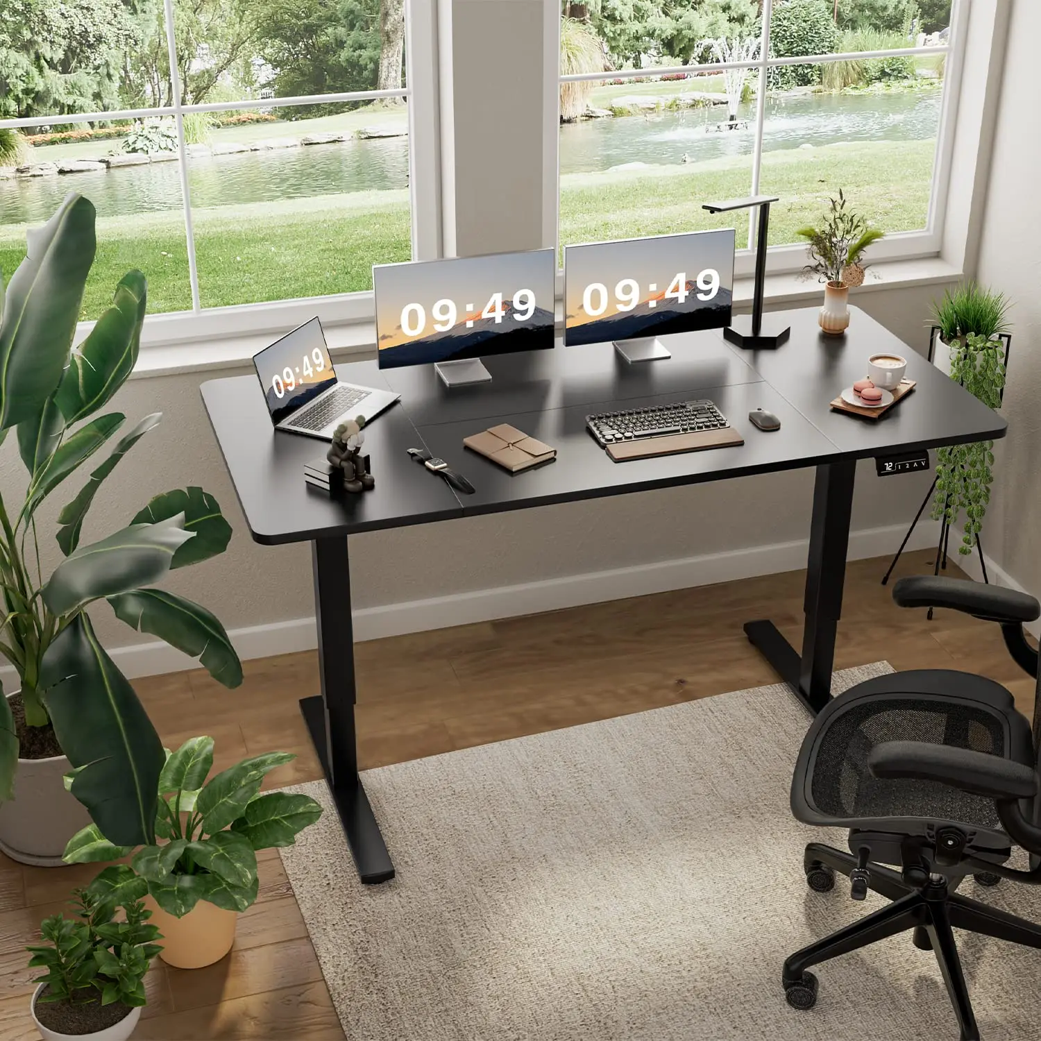 63 x 24 Inches Large   Height Adjus  Standing Desk Memory Control Sit Stand Computer Desk for Home Office  ized
