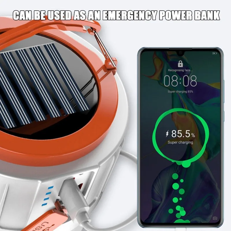 42 LED Light Solar Camping Lanterns Outdoor Portable USB Charging IP45 waterproof Rechargeable Emergency Lamp Bank Solar Hanging