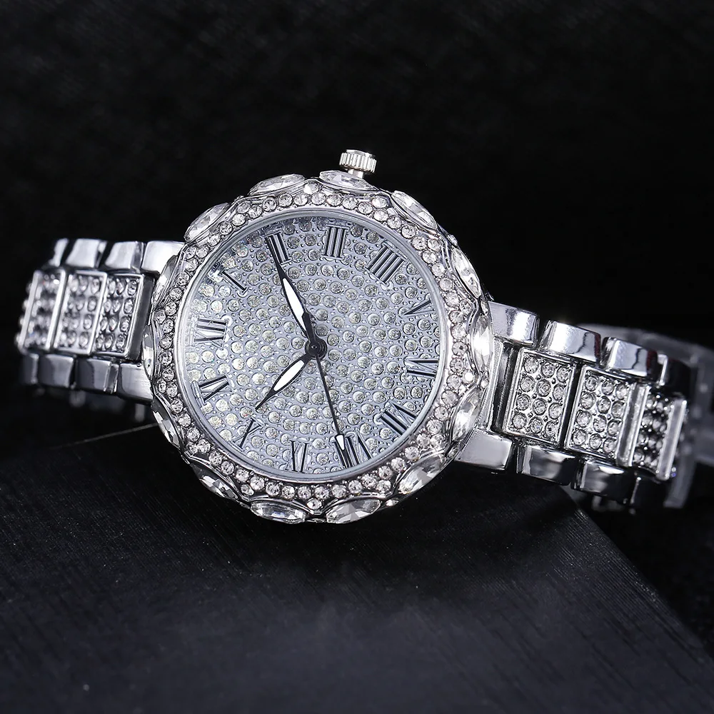 Relógio de luxo feminino ice out diamound bling relógio de pulso senhoras relógios feminino simples relógio de moda feminina presentes relojes para mujer