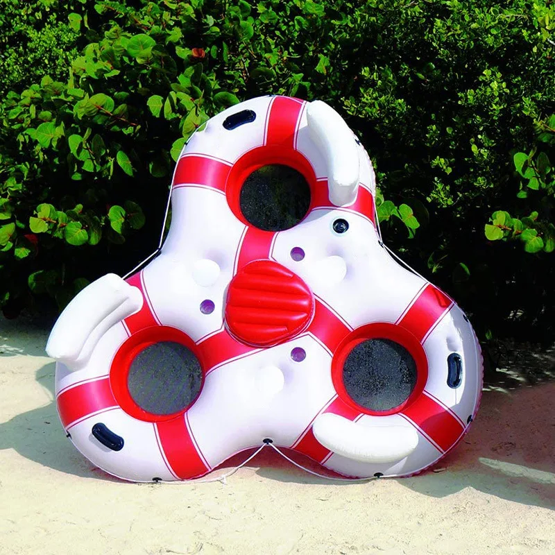 عوامة نجاة عائمة قابلة للنفخ من مادة PVC سميكة من مادة PVC لثلاثة أشخاص للسباحة في حمام السباحة للأطفال #3