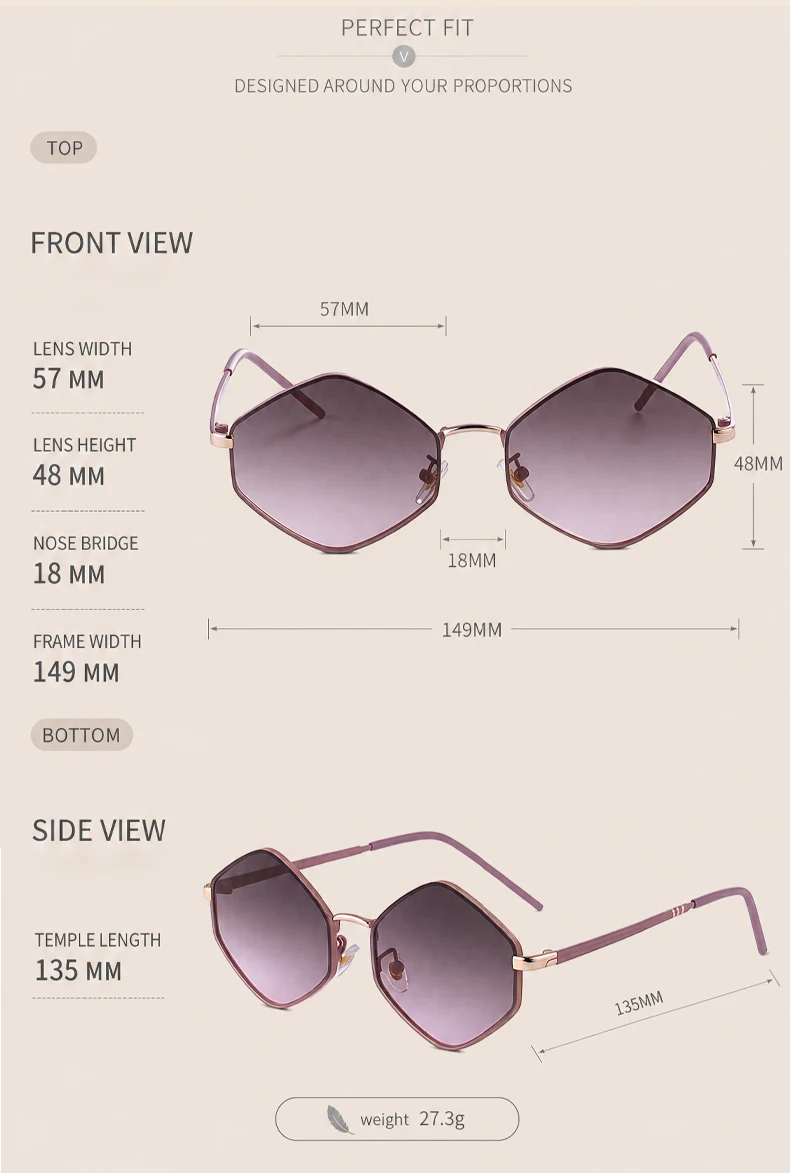 Kleine Sechseckige Punk-Sonnenbrille für Damen 2026 Luxusmarke Klassische Steampunk Polygon-Sonnenbrille für Damen Vintage-Schattierung – Detail 5