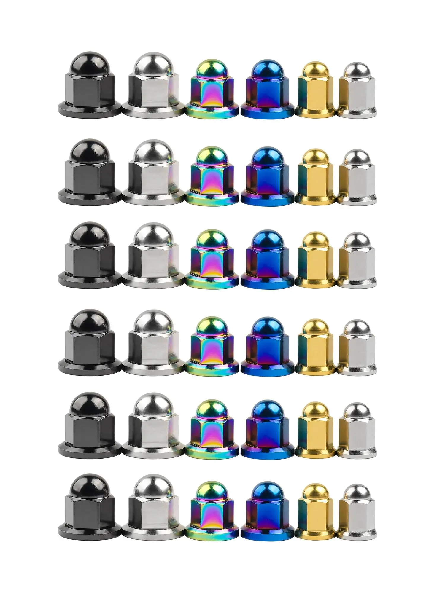 AliExpress Wanyifa Titanium Alloy Nut M6 Pitch 1.0mm M8/M10 Pitch 1.25mm Dome Head Flange Locking Nuts for Bicycle Motorcycle Car 10/15pcs