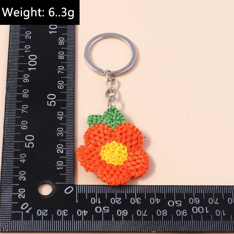 Aihua Heiße Neue Handgemachte Gestrickte Schlüsselbund Schlüsselring Für Frauen Mädchen Nette Gehäkelte Blume Anhänger Auto Schlüssel Ring Handtasche Charme Geschenke – Detail 18