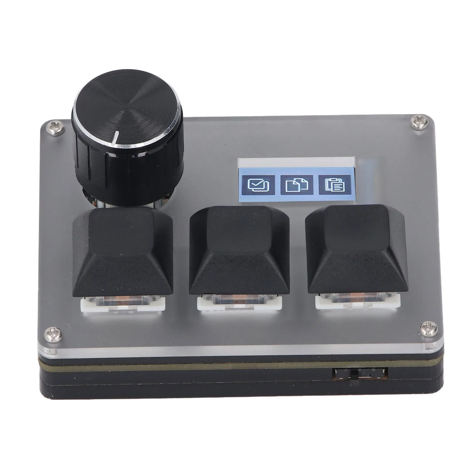 

3 Keys Small Keyboard Customizable Wired Keypad with Knob RGB Light Macro Hot Swap 0.96 Inch Color LCD Screen 2026 New