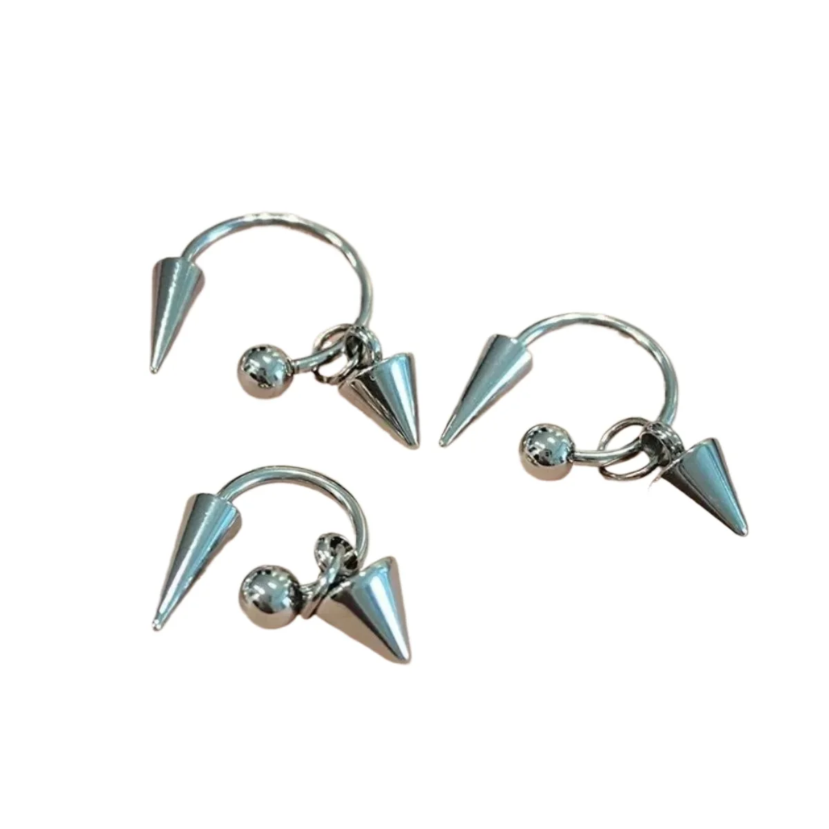 Kolczyki sztyfty z okrągłą kulą ze stali nierdzewnej w stylu punk, gotyckim, rockowym i hip-hopowym dla kobiet i mężczyzn, trwałe w kolorze. — 2